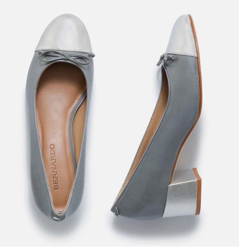 BERNARDO New in Box Marisol Bicolor Cap-Toe Ballerina Pumps Heels // 9.5